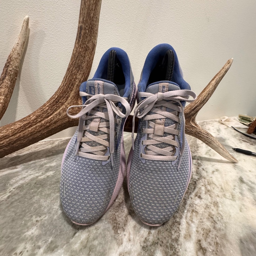 Brooks Adrenaline GTS 22 Womens Running Shoes Grey Blue Lavender 1203531B589 10